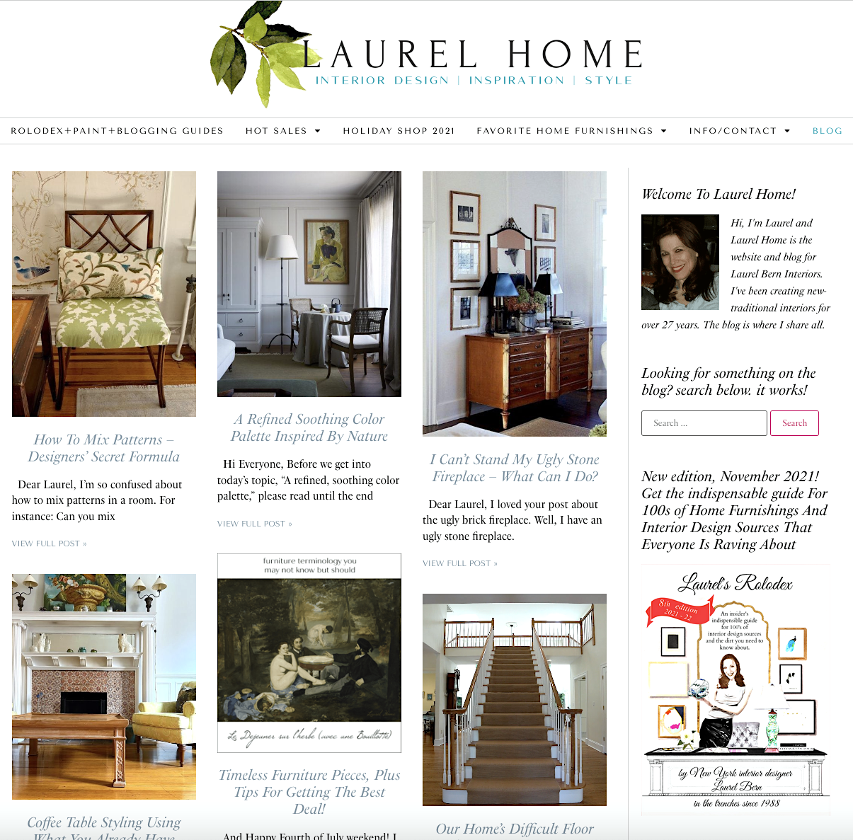 Laurel Home Website blog page preview