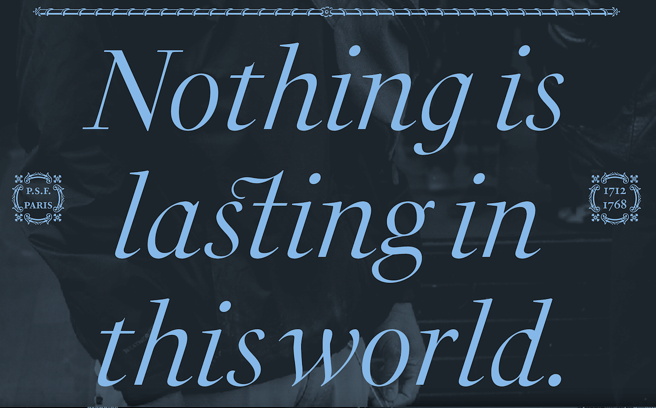 PS Fournier font nothing is lasting