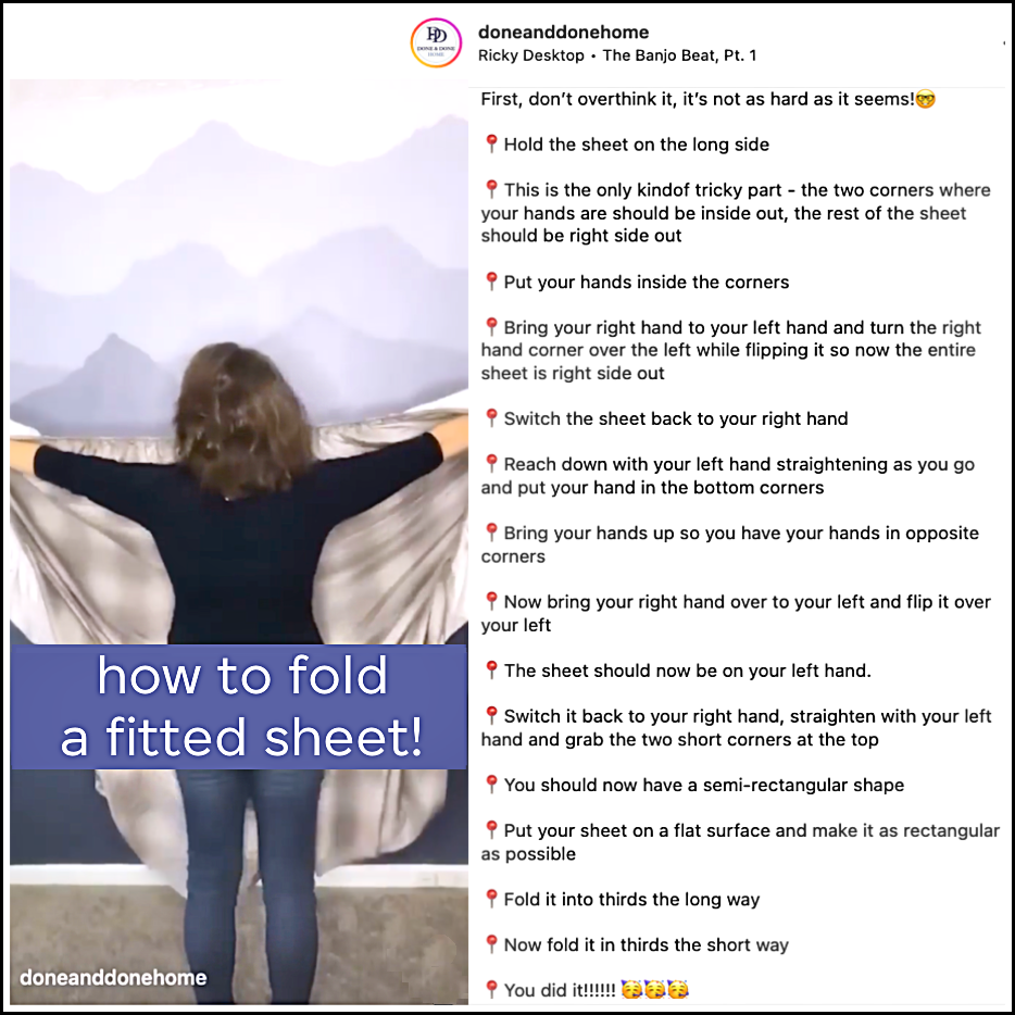 how to fold a fitted sheet home organization - done & done home