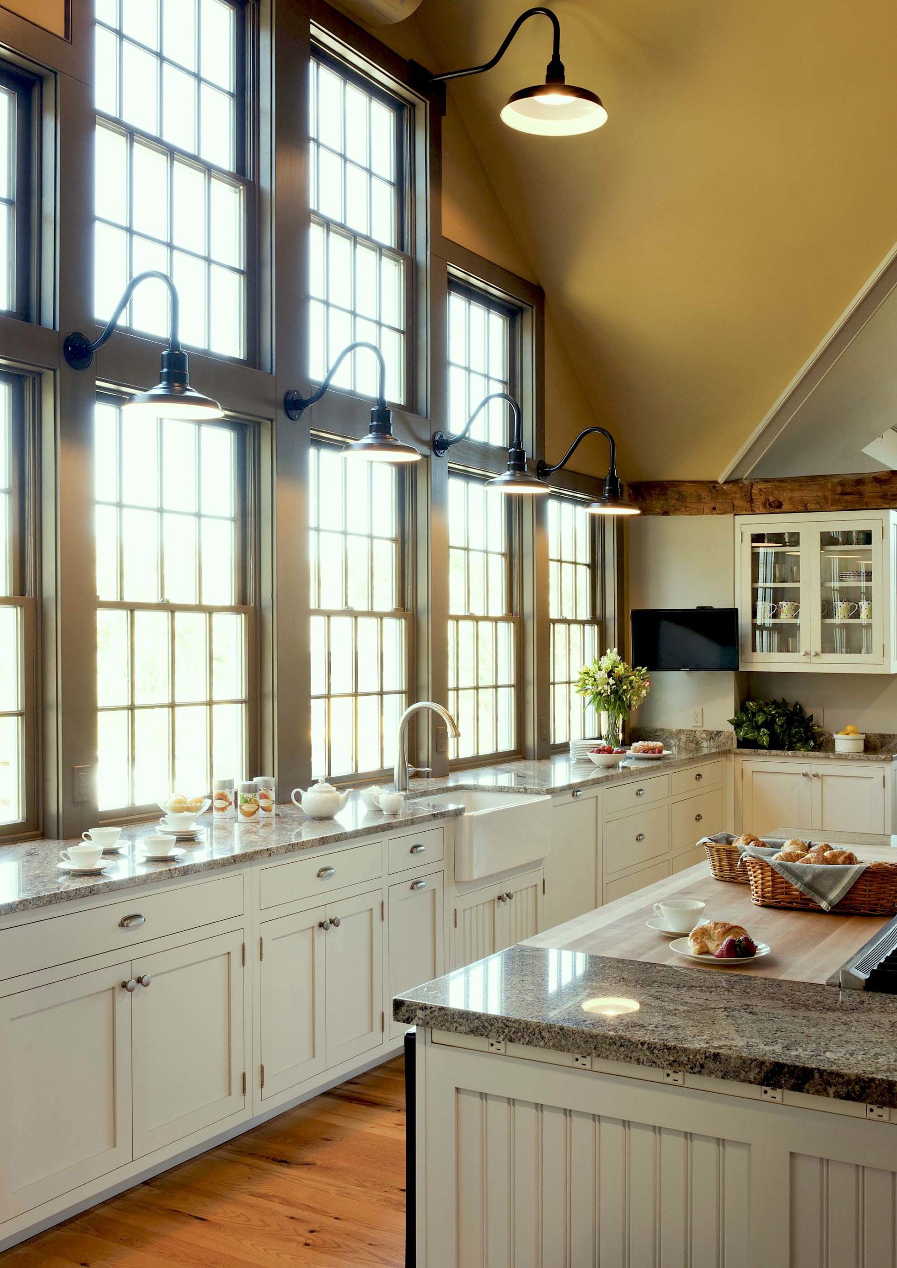 Crown Point kitchen cabinet company - rustic kitchen - huge windows