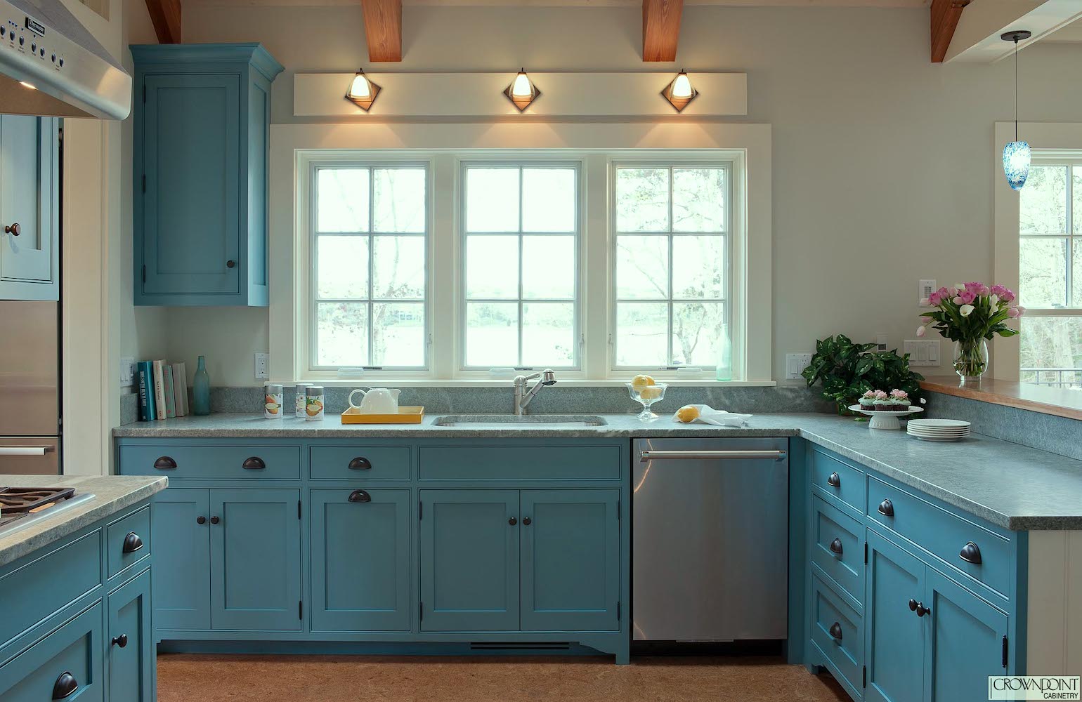 Crown Point paint color blue cruise - beautiful custom cabinetry