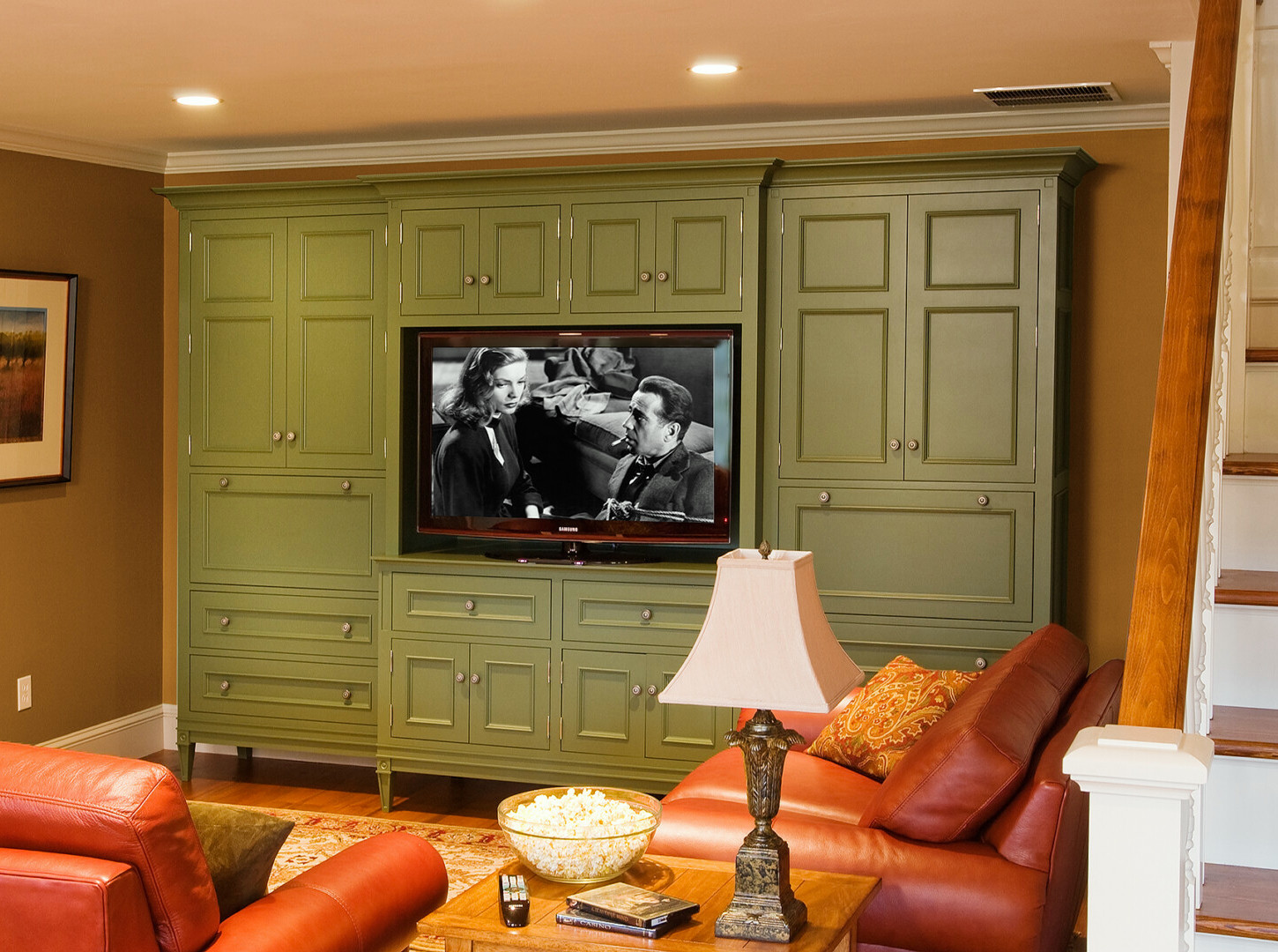 Custom TV cabinet Crown Point Cabinetry