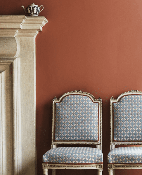 Colefax and Fowler fabrics coral walls