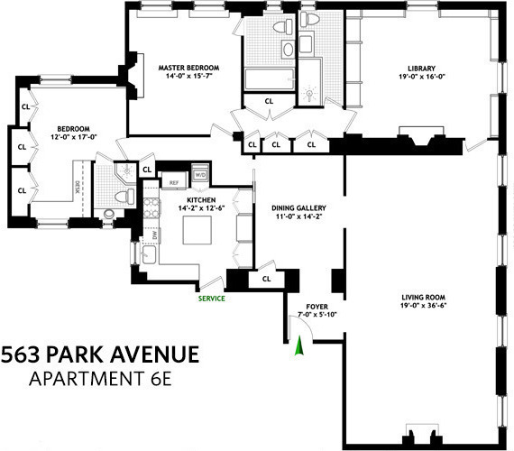 Ina Garten apartment New York City - 563-Park-Avenue-Floorplan