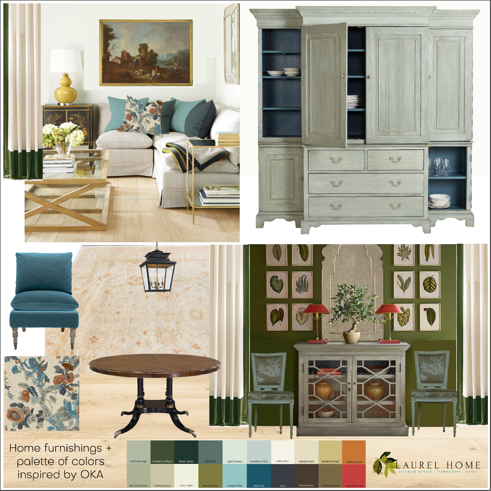 Home Furnishings & Palette of Benjamin Moore Colors Inspired by OKA