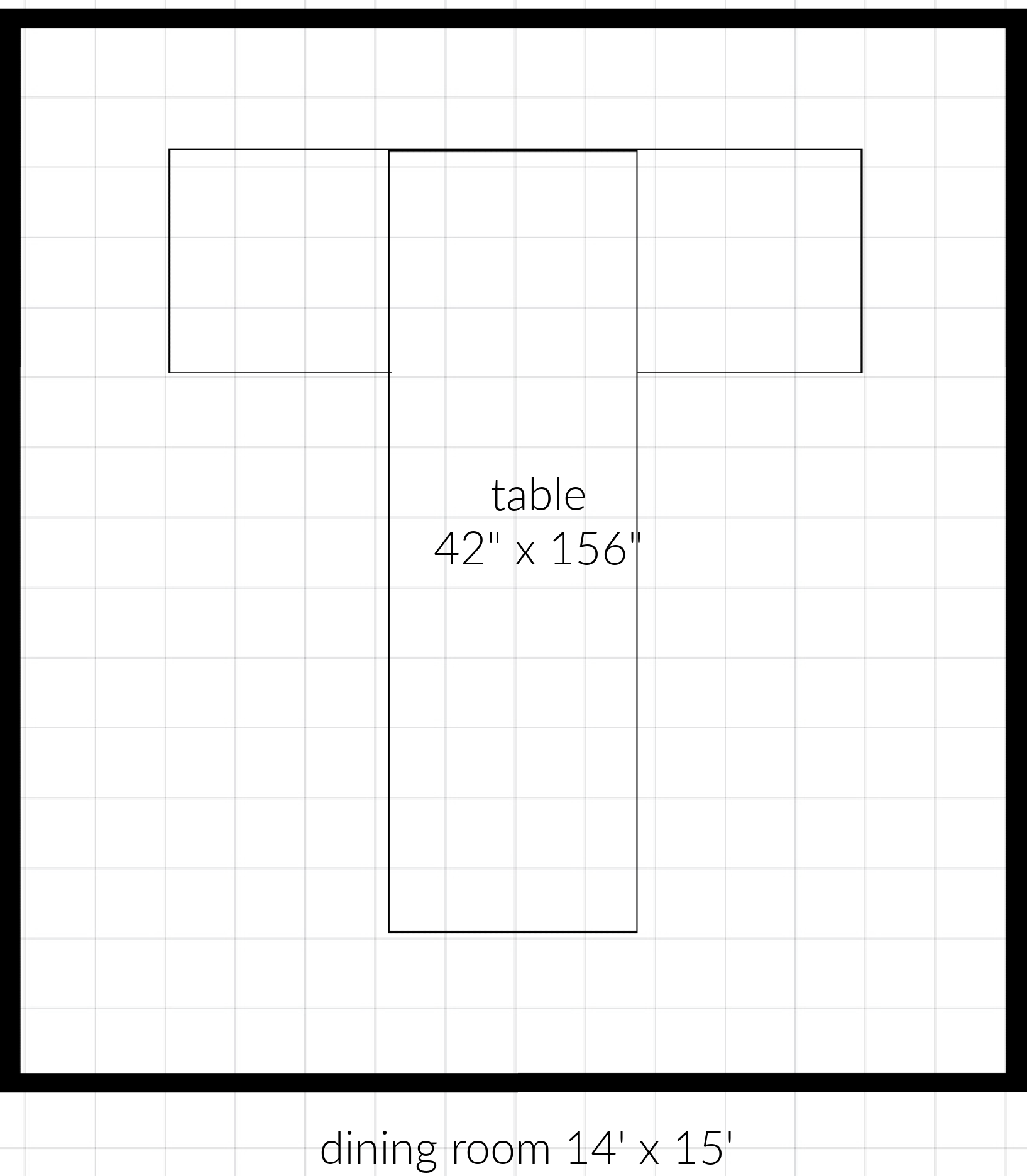 T-shaped dining table