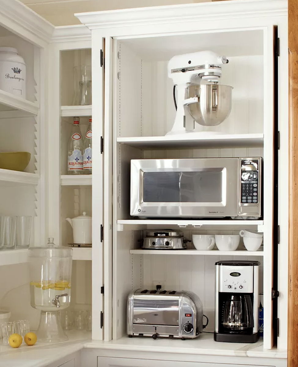 small appliance kitchen cabinet - photo: Phillip Harvey via BHG