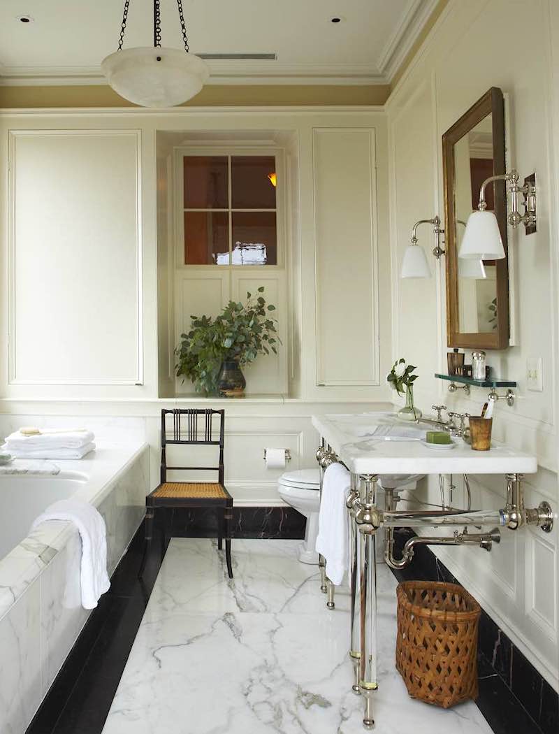 Gil Schafer Inspiration master bathroom design Charleston Greek Revival