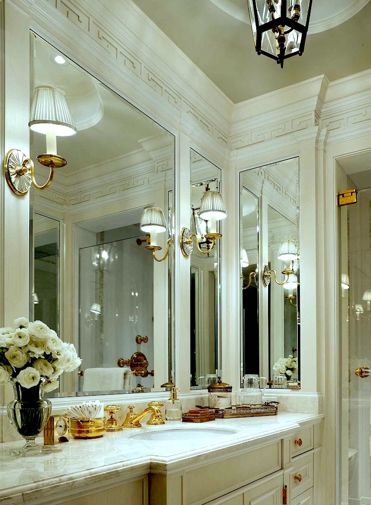 elegant hotel-style French bathroom alcove - master bathroom design