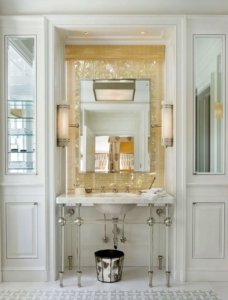 gil-schafer-gray-master bathroom design - sink niche