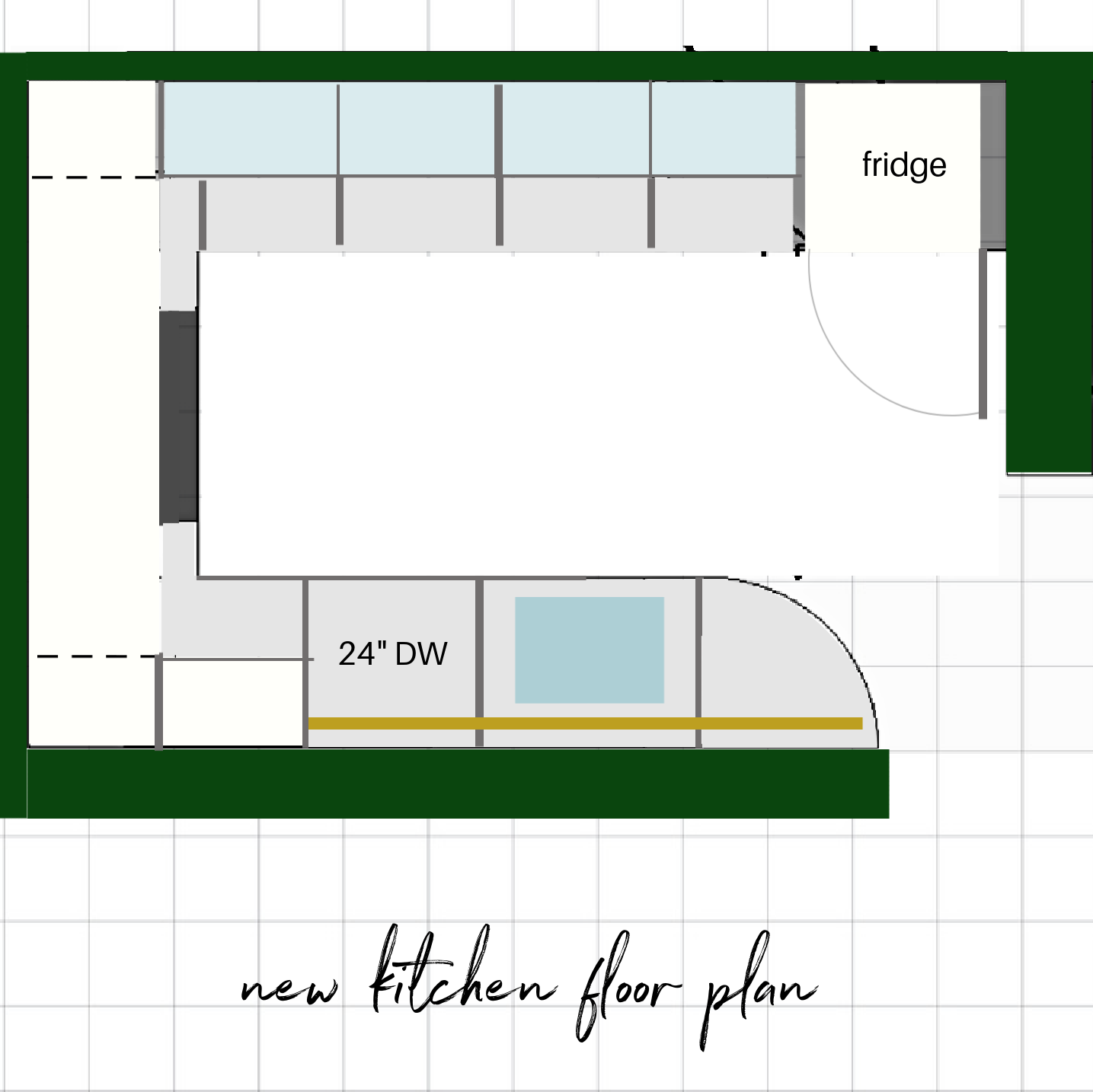 my new kitchen floor plan no pantry glass cabinets 1