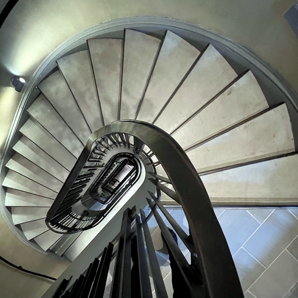 spiral staircase RH Boston - third floor