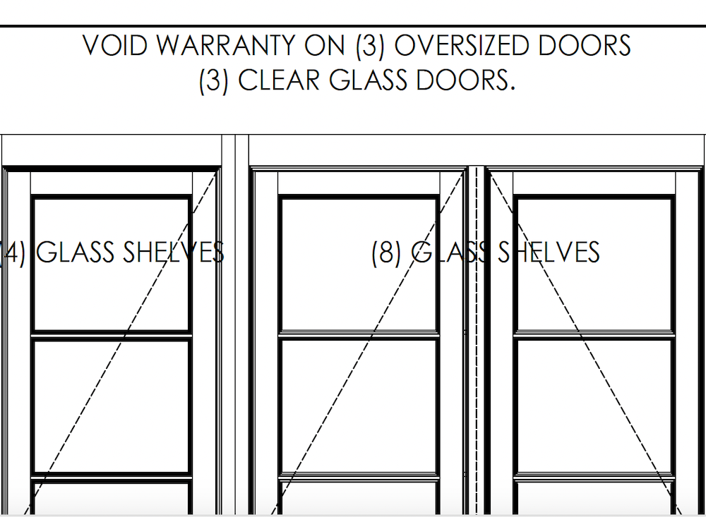 Void Warranty on 3 tall glass cabinet doors