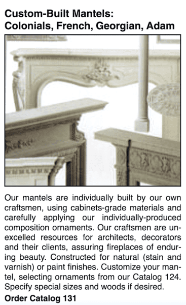 Decorators Supply mantel catalog #31