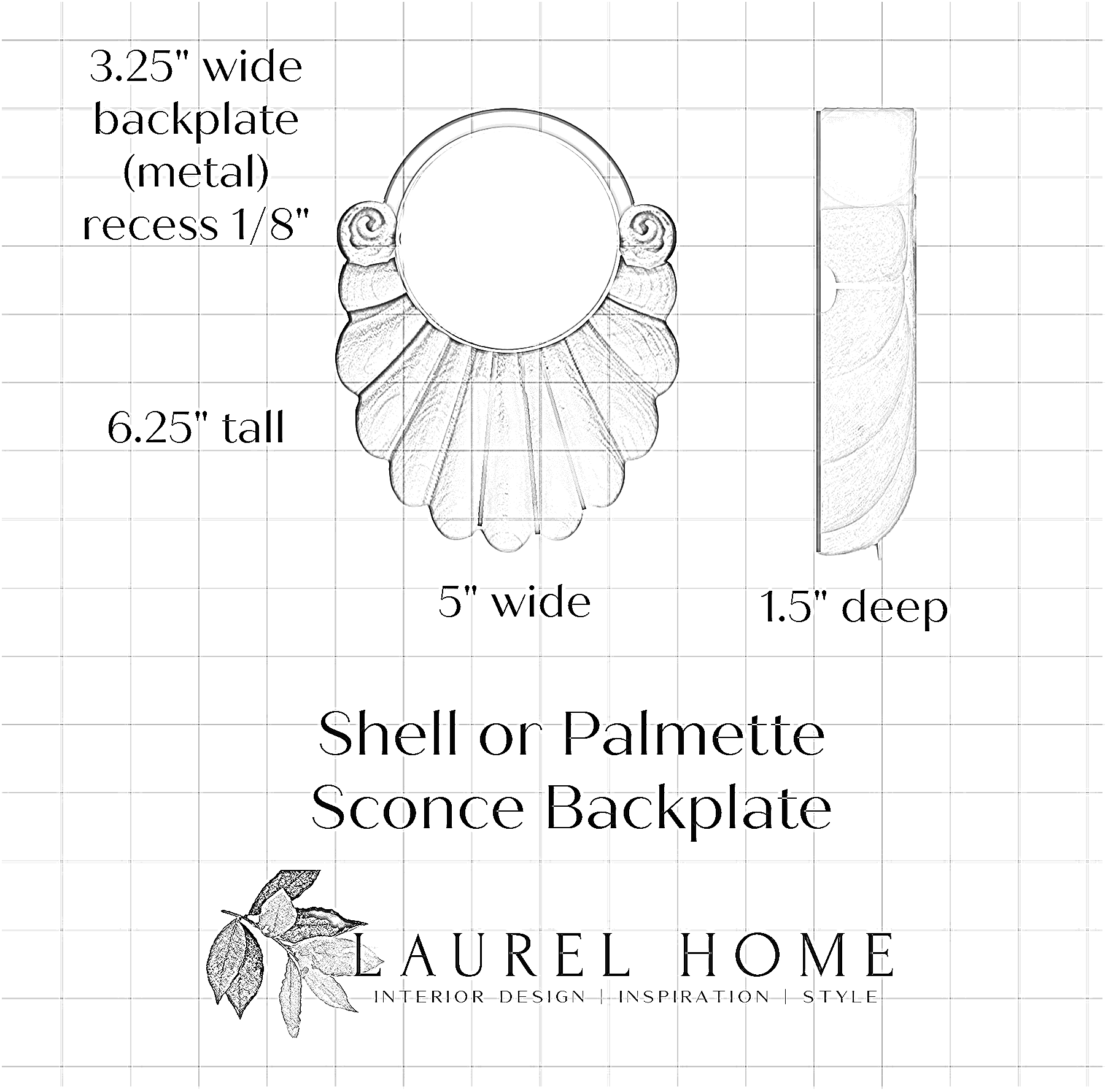 Shell Sconce Backplate - sketch no backplate - I found an inexpensive way to make this gorgeous high-end lighting