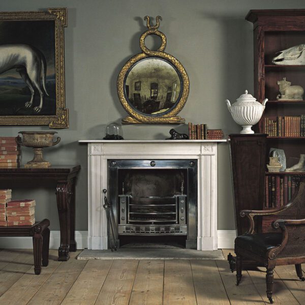 Jamb repro neoclassical fireplace mantel. Regency-style.