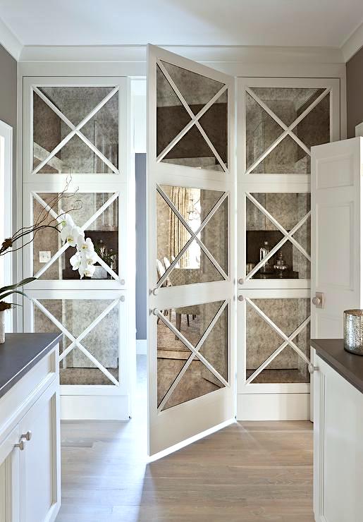 kitchen-pantry-antiqued-mirrored-doors Marika Meyer