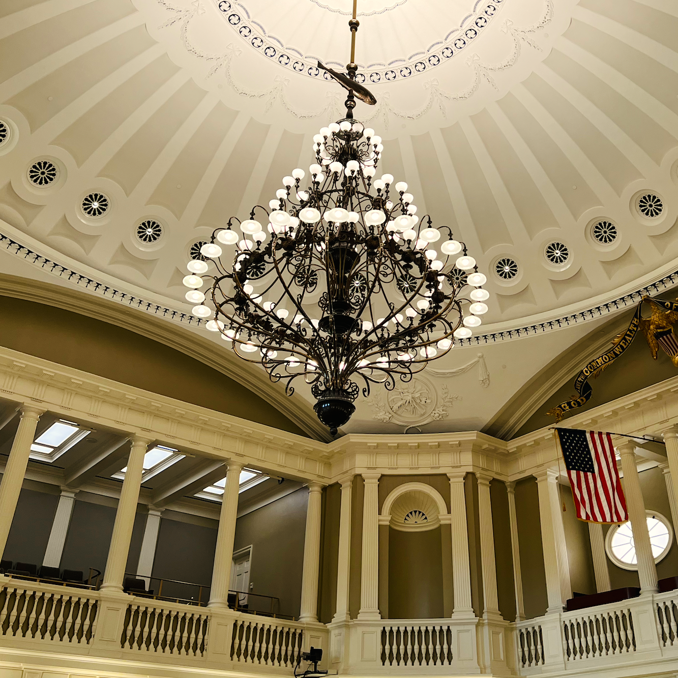 1200 pound chandelier Massachusetts State House