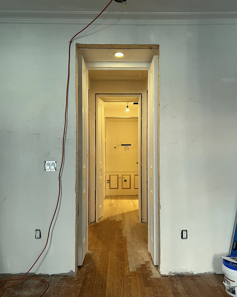 embrasure doors mid-installation