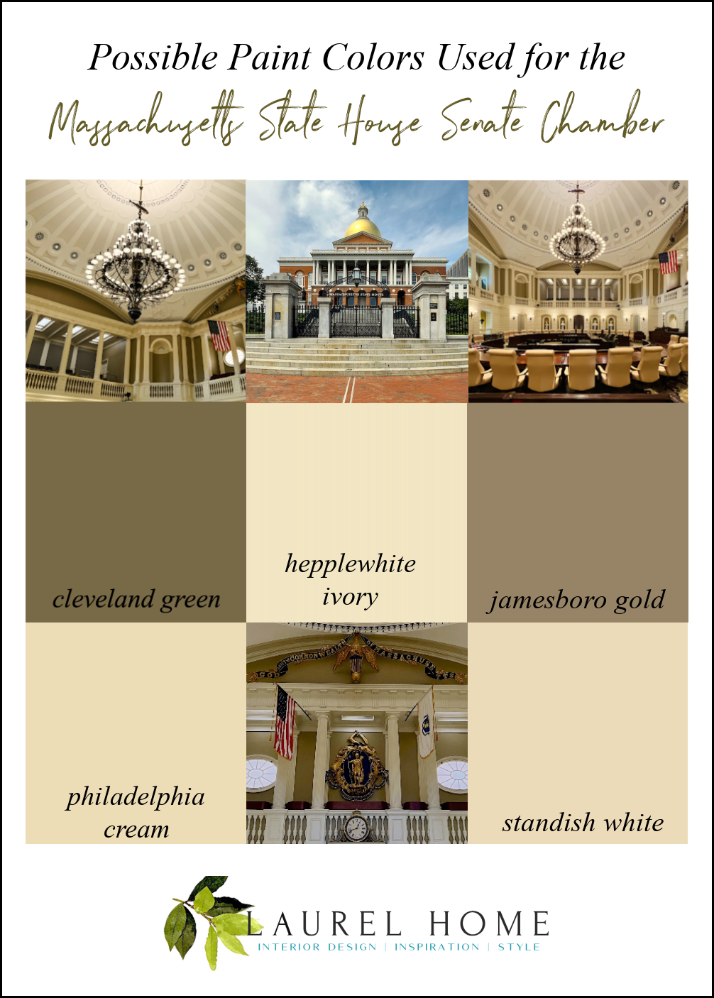 possible paint colors used for the Massachusetts State House Senate Chamber