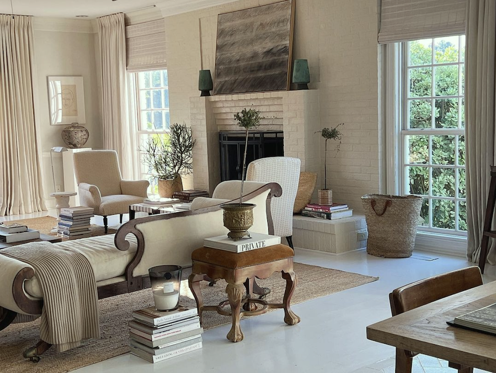 William McLure on Instagram monochromatic white on white living room