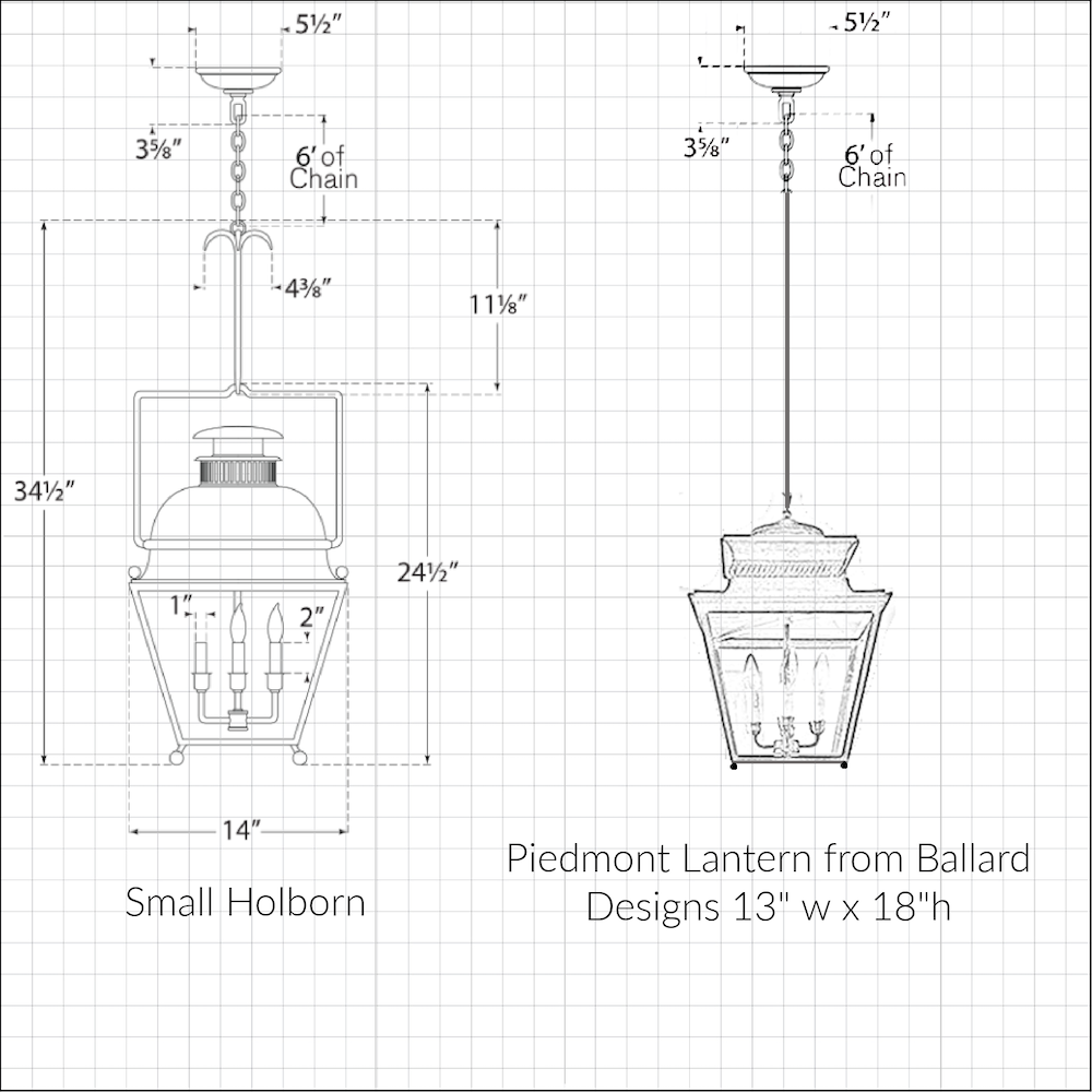 Holborn Lantern Small & Ballard Designs Piedmont Lanter Comparison