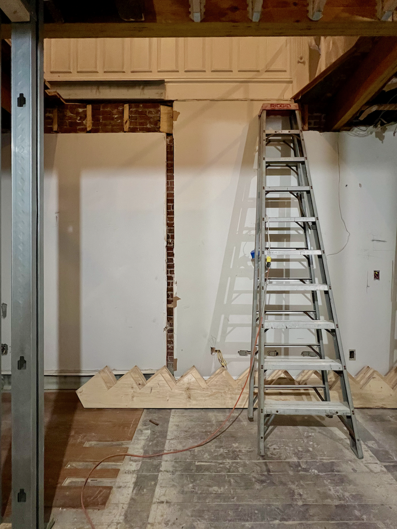 former wall stairwell renovation
