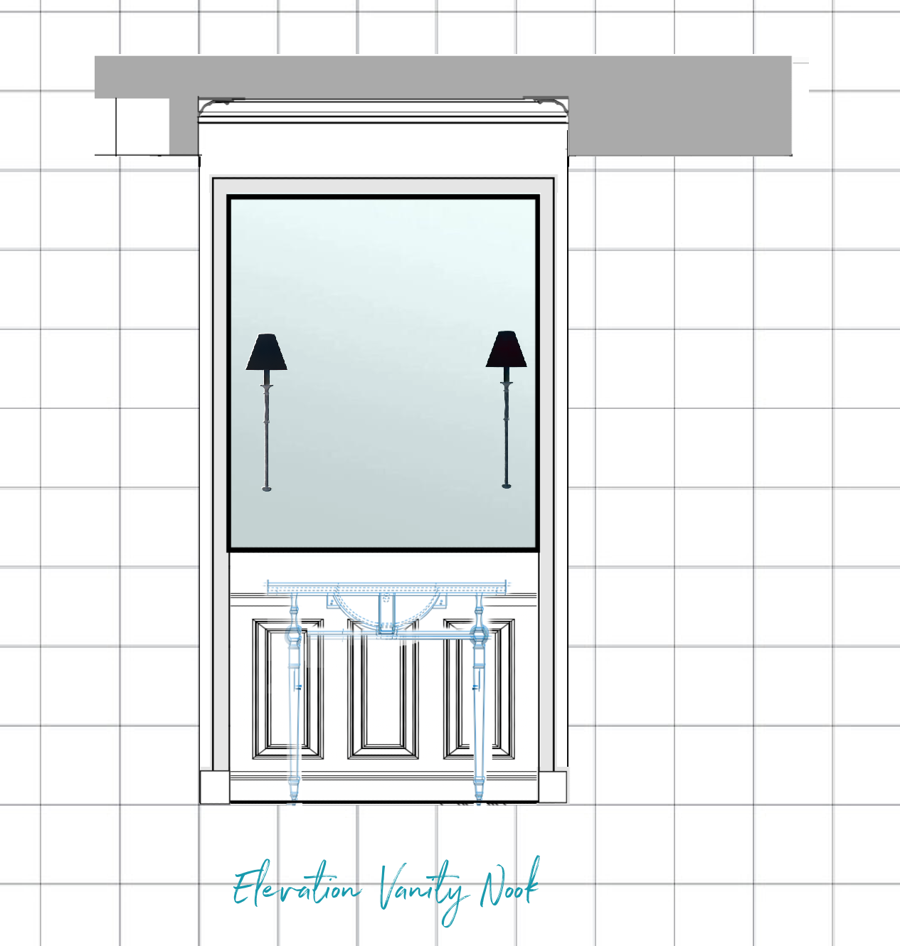 elevation vanity wall #1the primary bathroom design