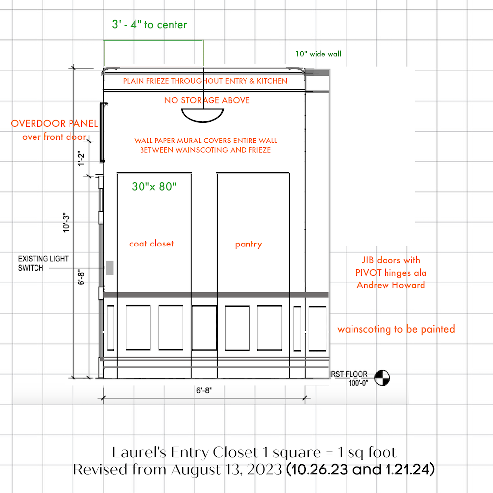 ENTRY CLOSET ELEVATION 10.8.2023 - revised 1.24.2024 - 32-33 inches high