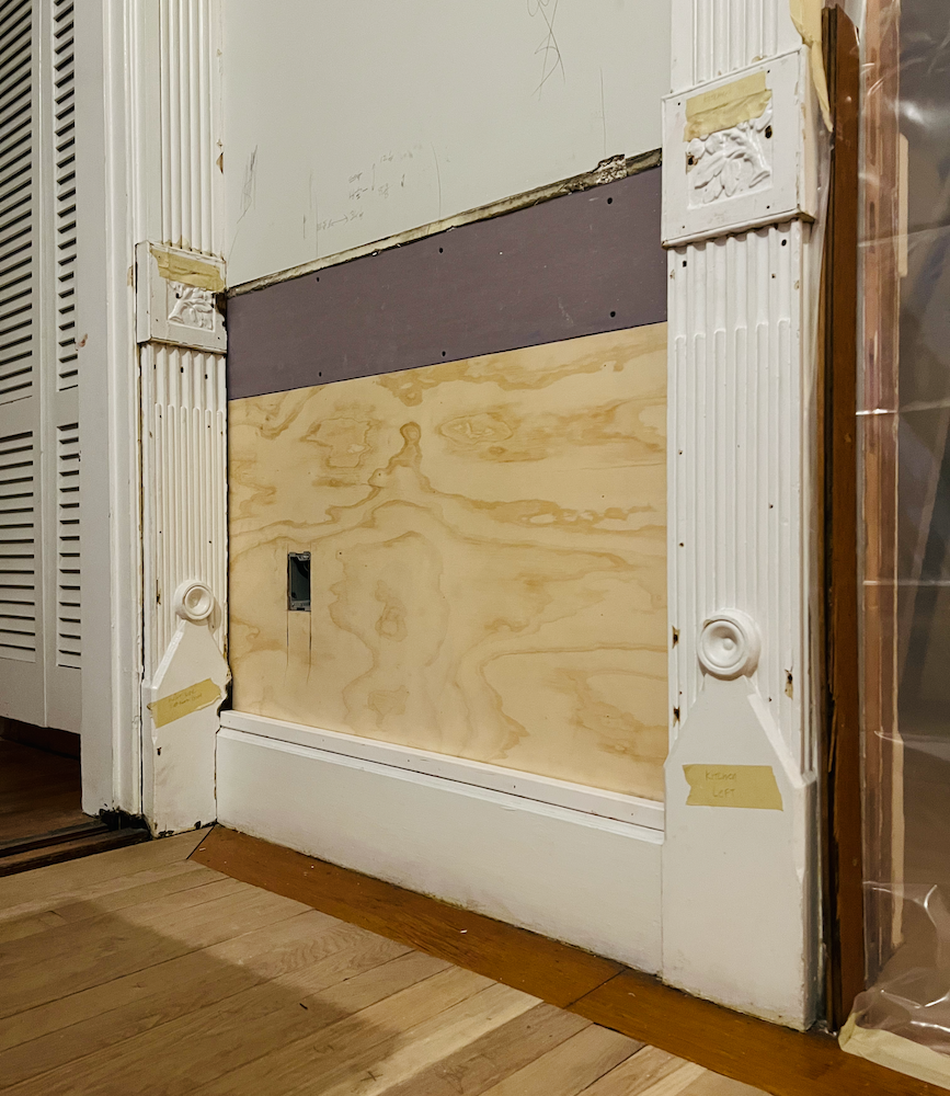 moulding is back on - renovation growing pains