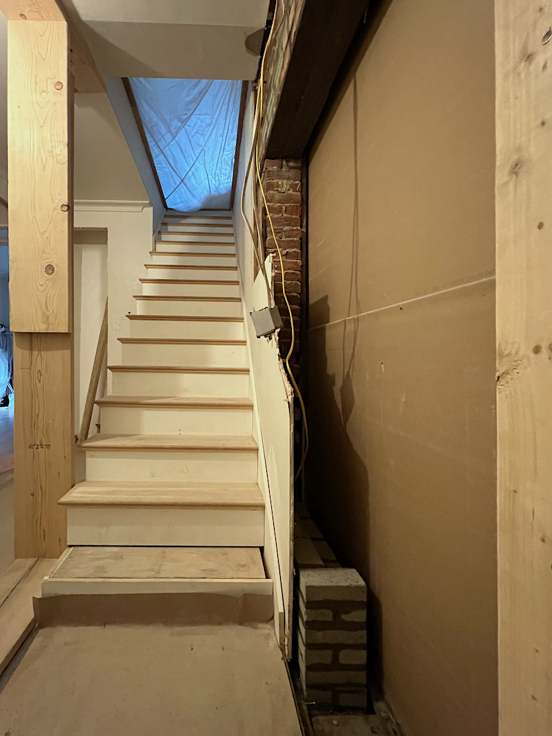 Straight run staircase new door opening