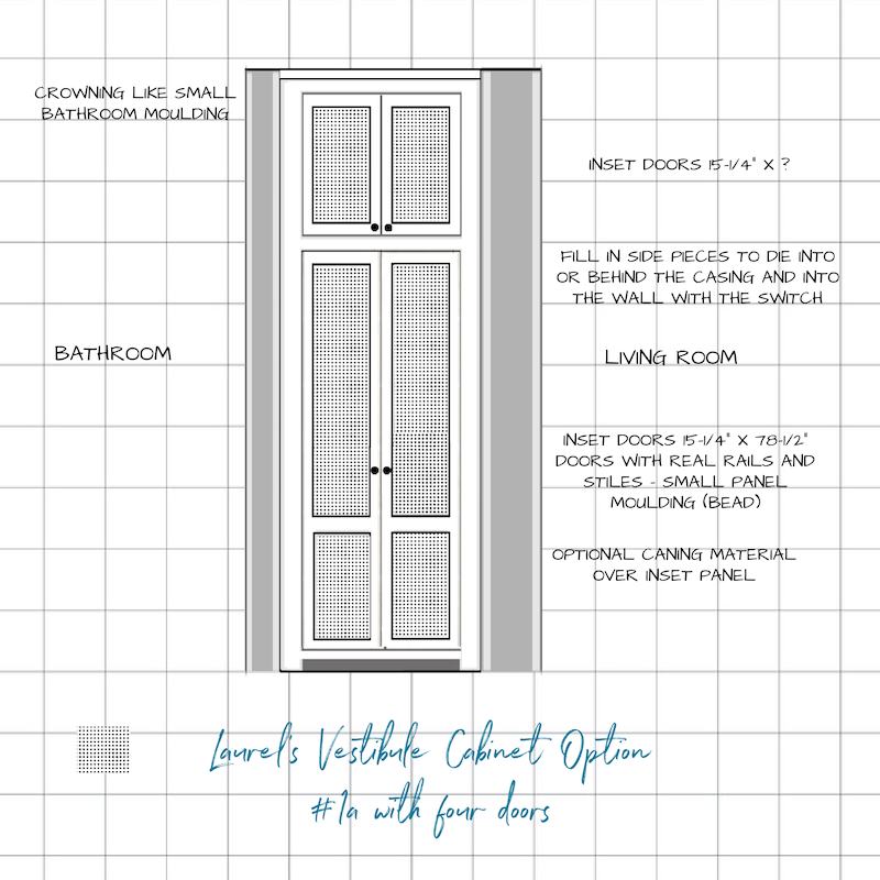 new vestibule cabinet option 3 - four doors - six panels