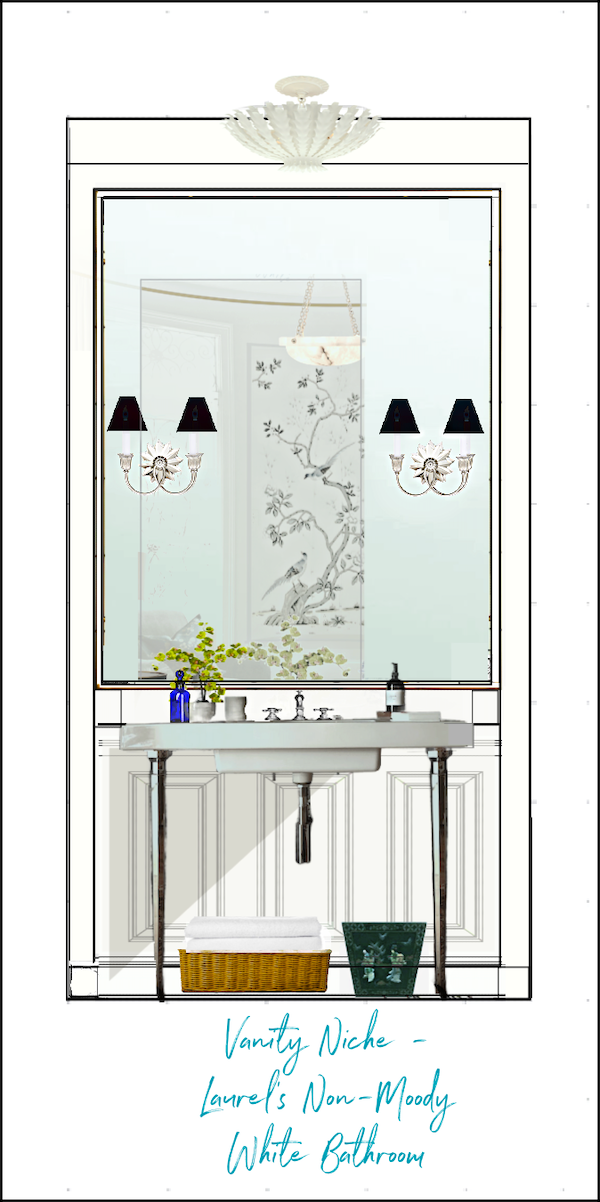 elevation console vanity wall - non-moody white bathroom