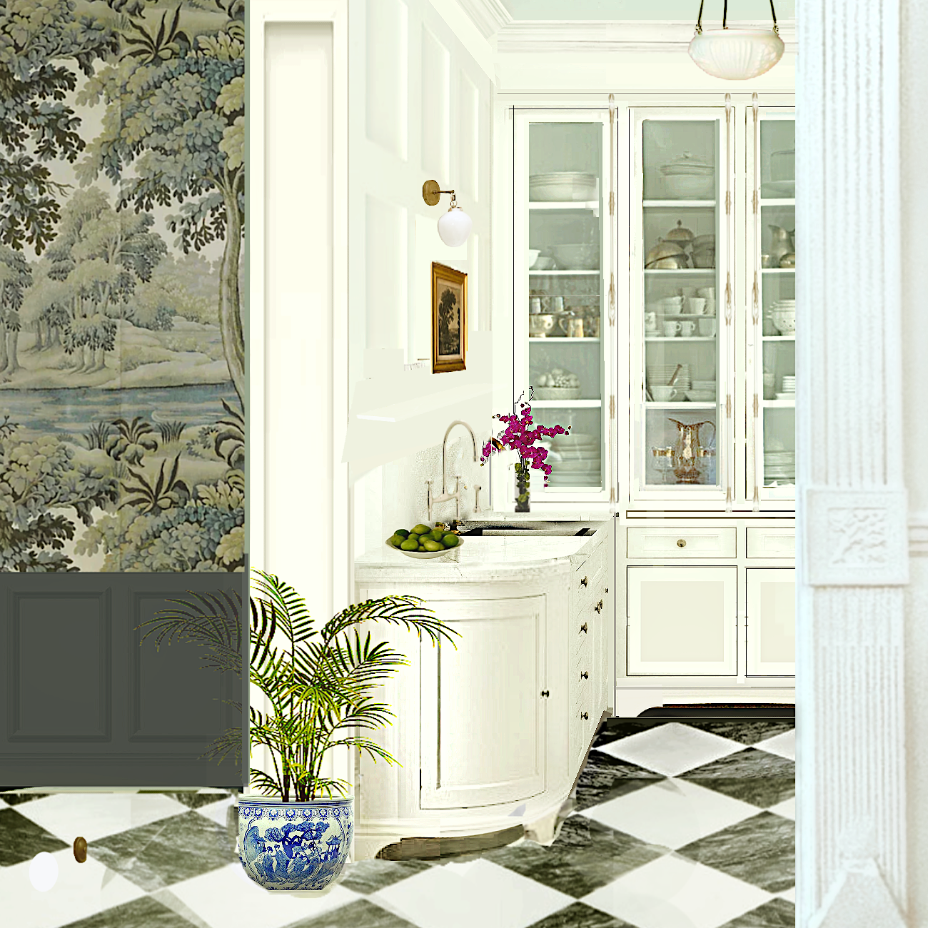 kitchen render my new kitchen perspective - Plantasia House of Hackney wallpaper