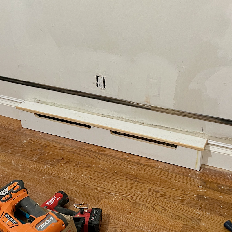 baseboard radiator cover the guys made for me as a surprise!