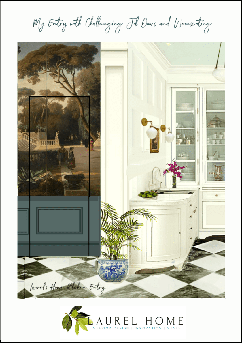 My Entry With Challenging Jib Doors and Wainscoting - Wall Mural