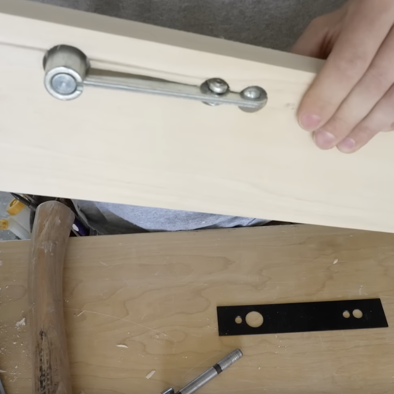 Rixon 370 Pivot Hardware during installation - specialty door hinges - concealed pivot hinges