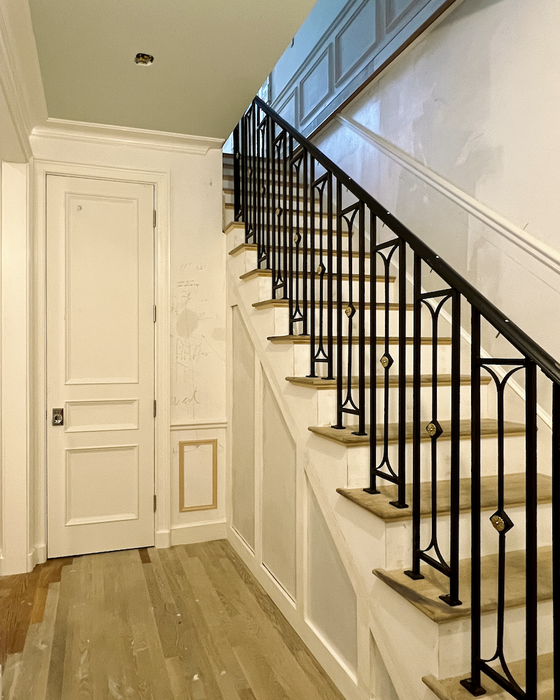 linen closet staircase railing