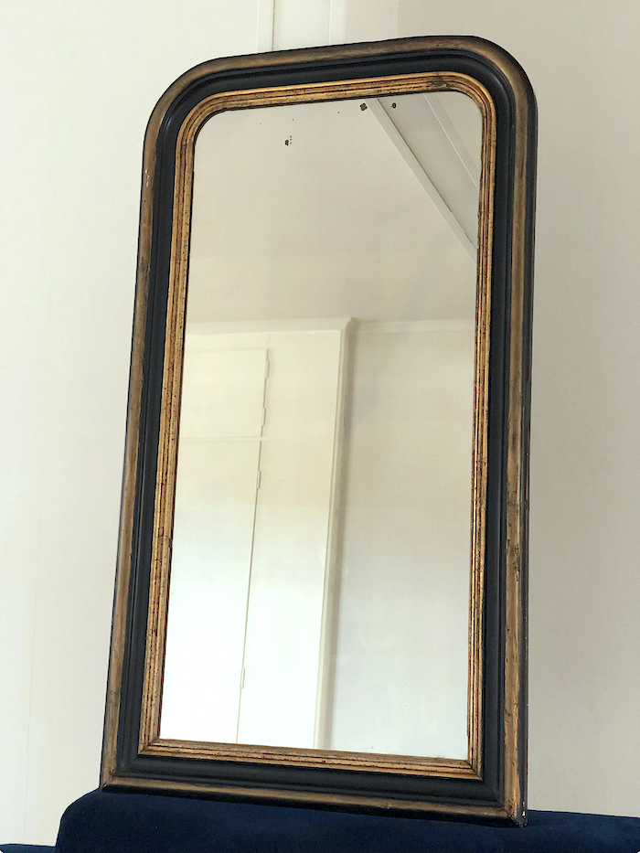 Louis Phillipe antique ebonized and gold mirror 26 x 47 - Standout Interiors on Etsy