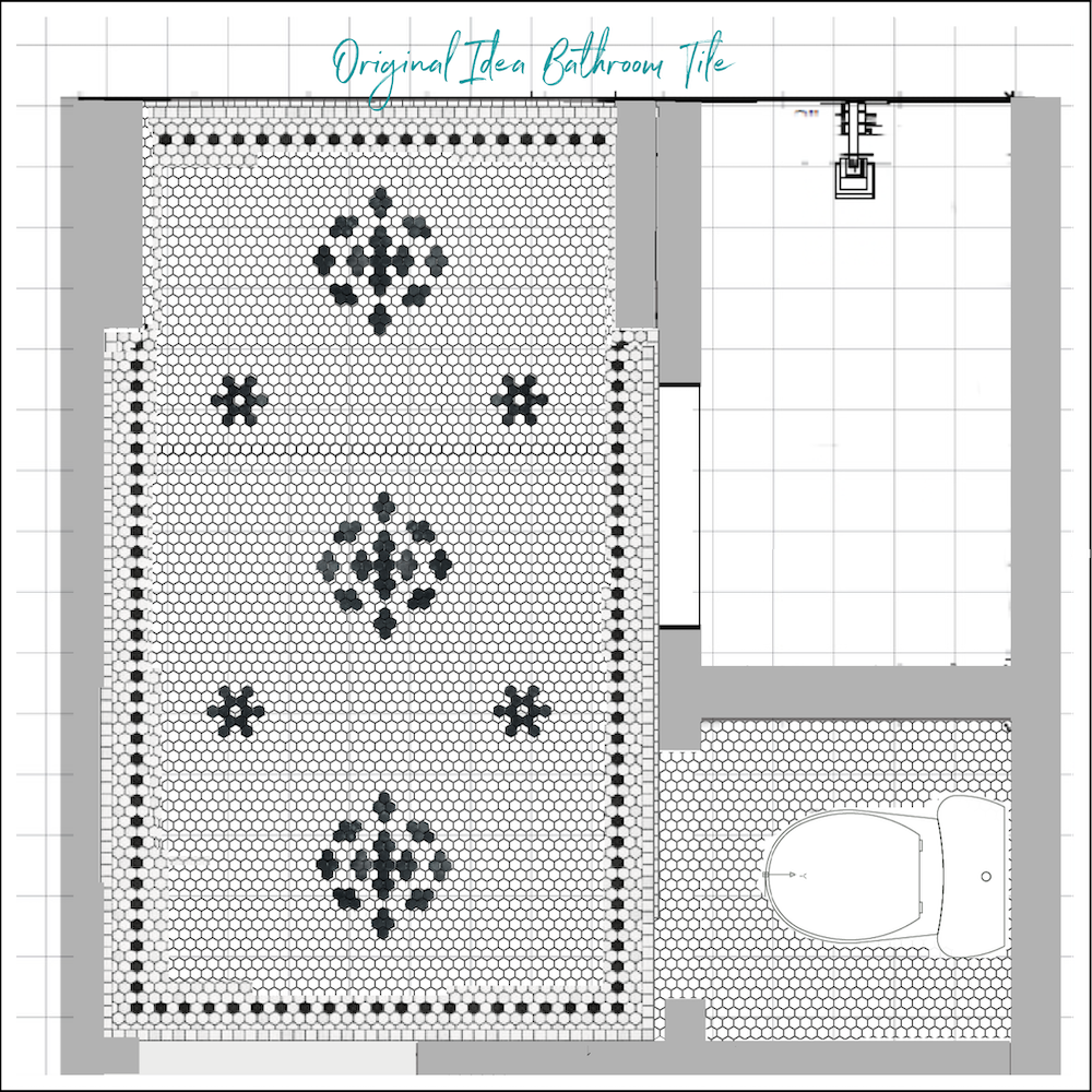 original idea bathroom floor tile hexagonal Thassos marble.