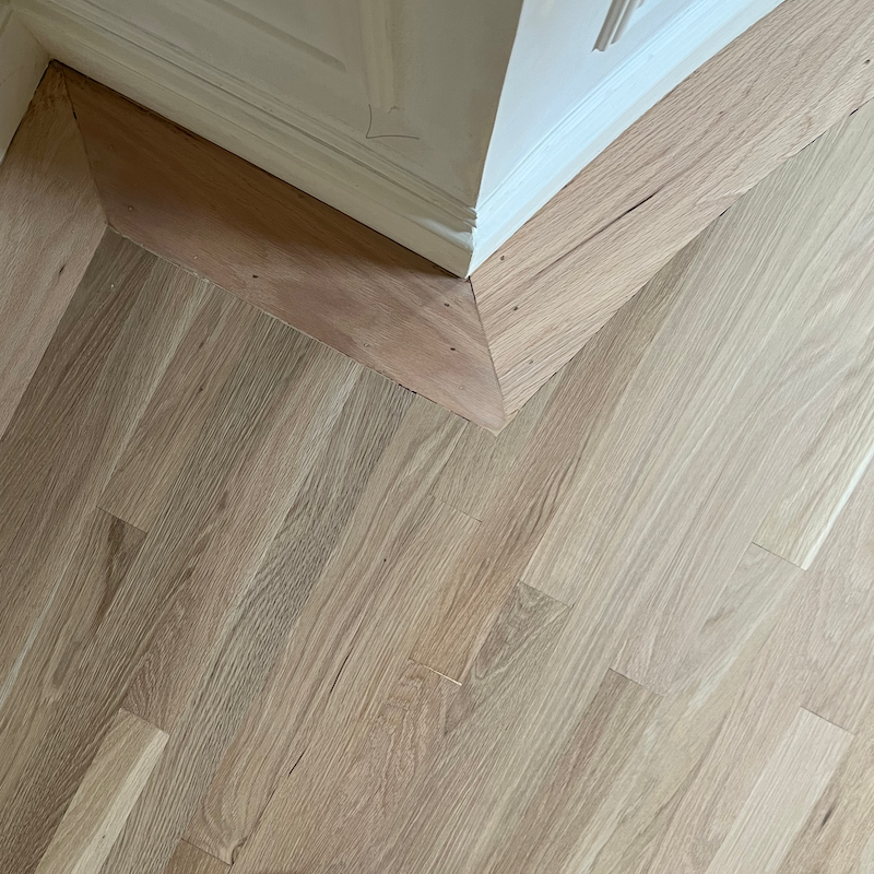 red oak border with white oak floor