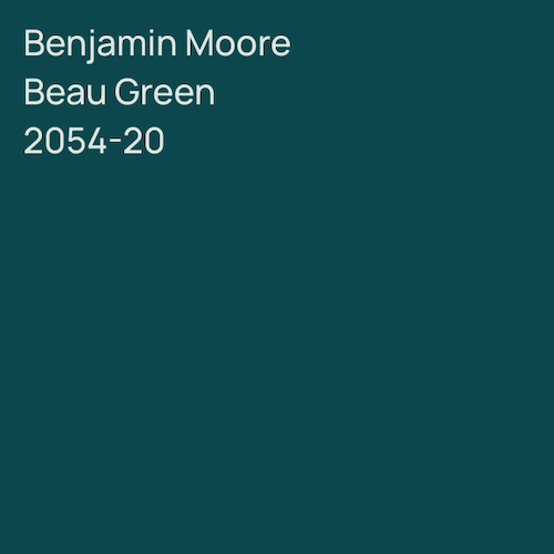 Benjamin Moore satured teal - Beau Green 2054-20