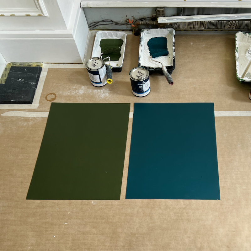 Benjamin Moore Windsor Green and Dark Harbor