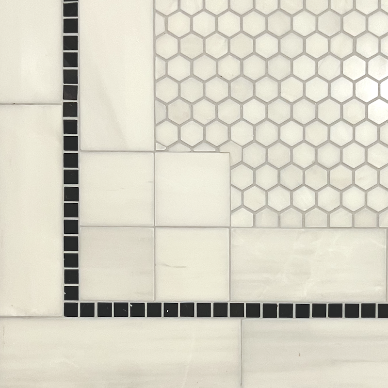 corner detail bathroom tile floor