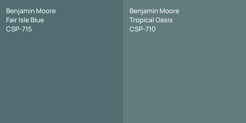 Benjamin Moore Fair Isle Blue + Tropical Oasis