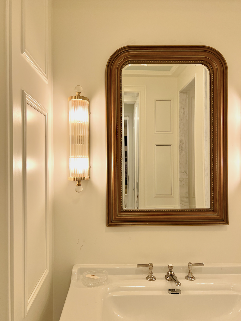 bathroom vignette Ballard Designs mirror