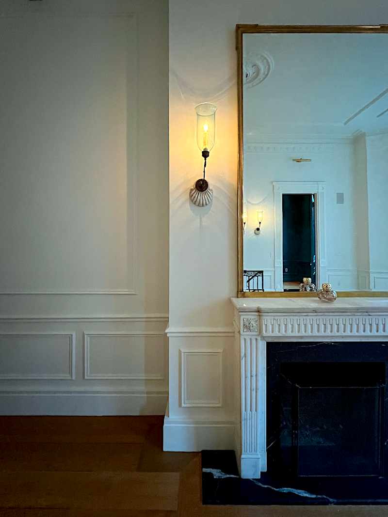 fireplace vignette - new neo-classical mirror