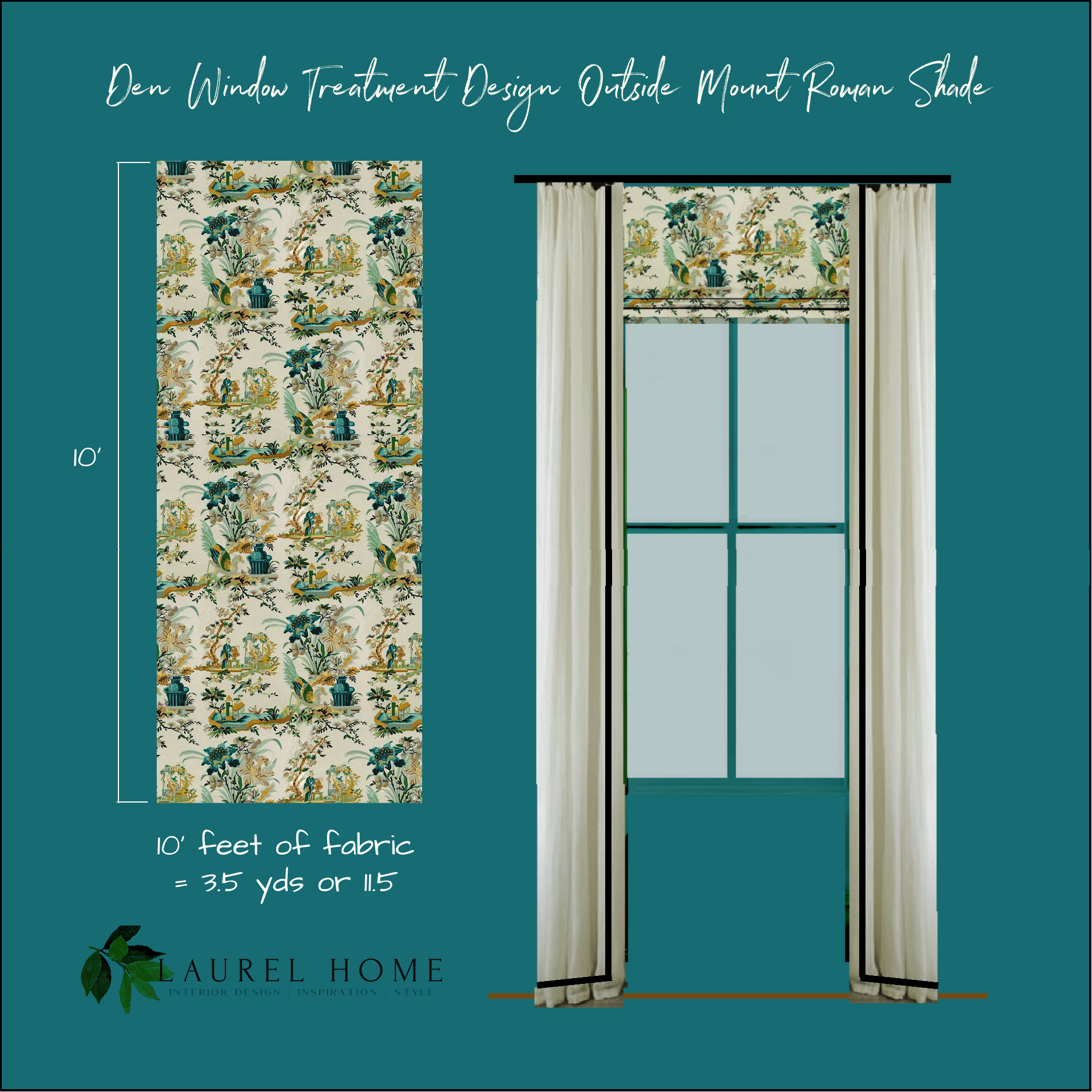 Den Window Treatment Design Outside Mount Roman Shade B&F Le Lac