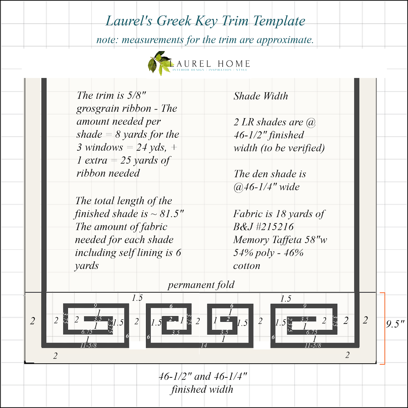 Greek Key Roman Shade Template for my shades