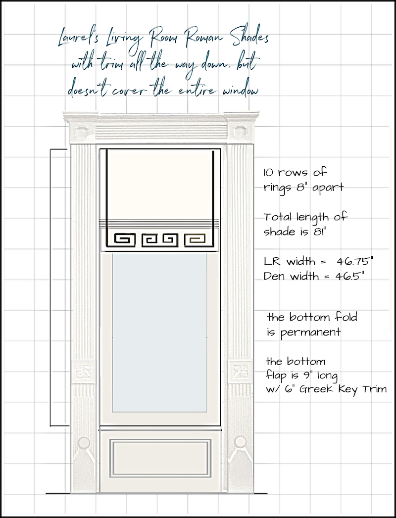 My living room Roman Shade schematic - shade up 6_ trim